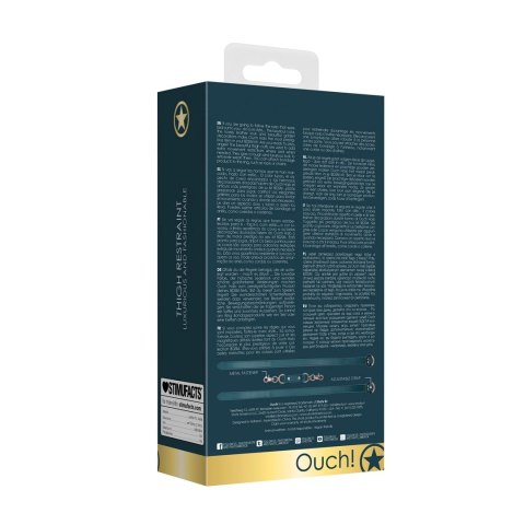 Ouch! Halo Kajdanki na Uda Skorzane ze Złotymi Elementami