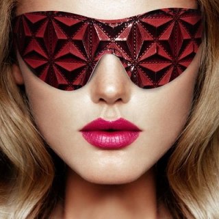 Ouch! Maska na oczy imitacja skory romby, regulowana opaska 19,5 cm