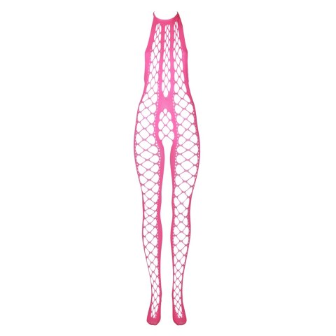 Ouch! Neon Bodystocking XS/L - Elastyczny stroj z dekoltem V, aktywowany UV