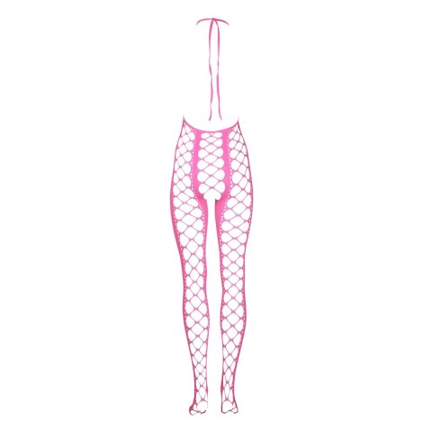 Ouch! Neon Bodystocking XS/L - Elastyczny stroj z dekoltem V, aktywowany UV