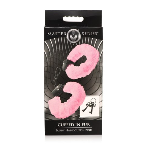 XR Brands Futrzane Regulowane Kajdanki Fioletowe Metal i Sztuczne Futro