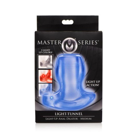 XR Brands Tunnel Plug M podświetlany anatomiczny silikon LED 3 kolory