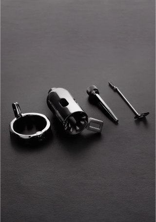 Steel Dome - metalowa klatka anatomiczna z kolcami i zatyczką, srebrna