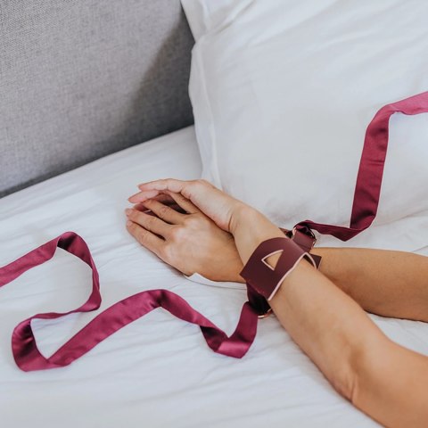 My Own Filo - Fioletowe mankiety na nadgarstki, miękki materiał, 2 szt.