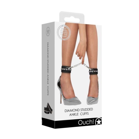 Ouch! Ankle Cuffs Diamond - mankiety na kostki z ozdobnymi ćwiekami