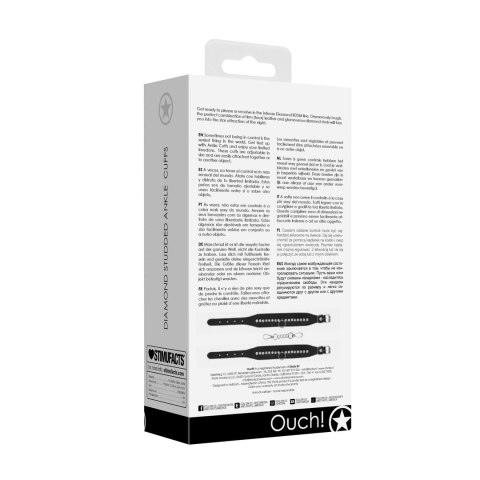 Ouch! Ankle Cuffs Diamond - mankiety na kostki z ozdobnymi ćwiekami