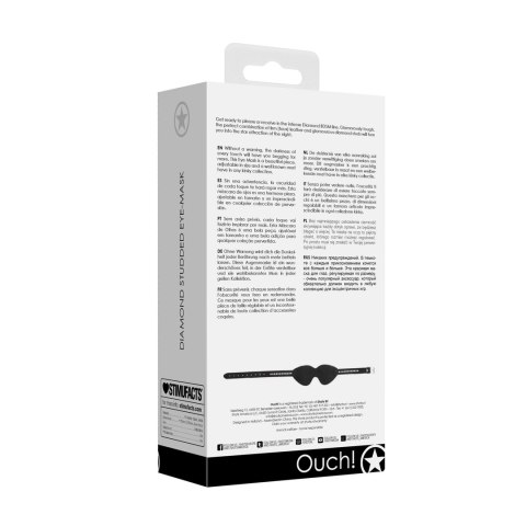 Ouch! Maska na oczy z diamentowymi ćwiekami, regulowana ekoskora