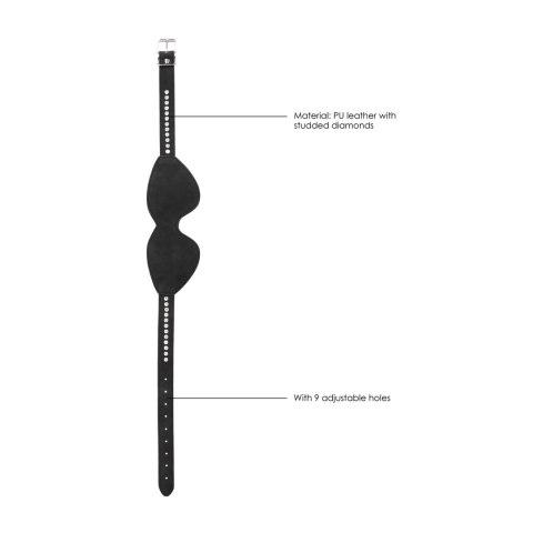 Ouch! Maska na oczy z diamentowymi ćwiekami, regulowana ekoskora