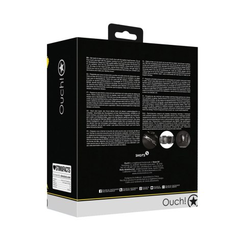 Ouch! Uprząż na głowę z zamkiem i blokadą, skora ekologiczna, regulowana