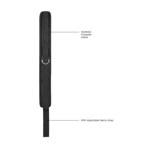 Ouch! by Shots Aksamitna obroża regulowana ze smyczą 120cm czarna