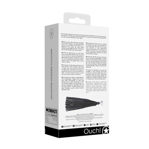 Ouch! by Shots Diamond Line bat ozdobny z imitacją diamentow, czarny