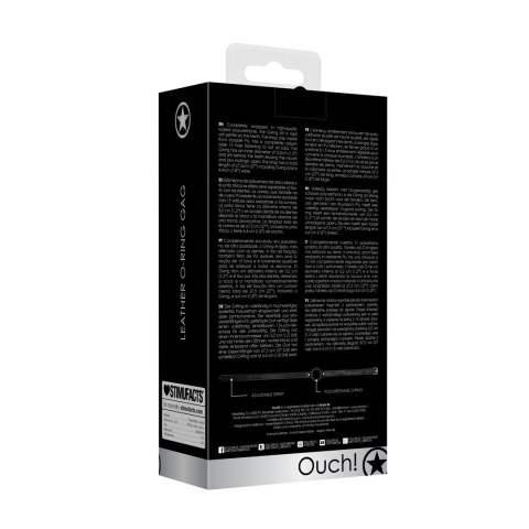 Ouch! by Shots - Pas z pierścieniem O-ring, regulowany, czarny PU