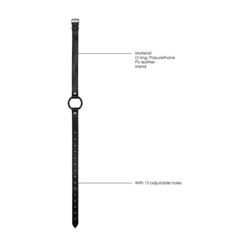 Ouch! by Shots - Pas z pierścieniem O-ring, regulowany, czarny PU