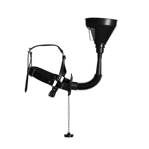 Ouch! by Shots Uprząż na głowę z lejkiem - regulowana skorzana konstrukcja