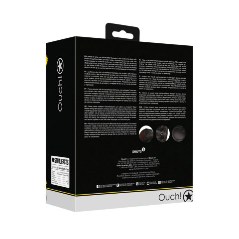 Ouch! by Shots maska z brązowym kucykiem, regulowana skorzana