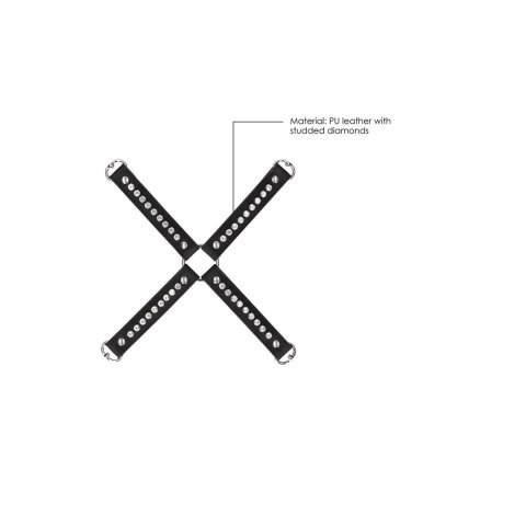 Shots Ouch! Diamond Series uprząż z ozdobnymi ćwiekami, czarna