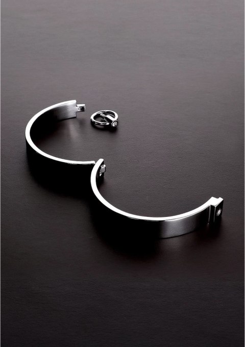 Steel stylowa obroża stalowa z kamieniami, rozmiar EU 44