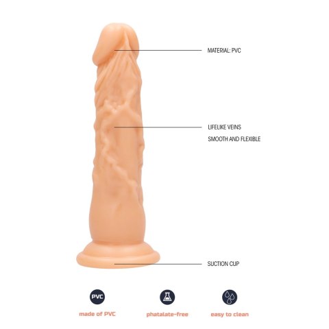 GC by Shots Model 19 cm elastyczny, mocna przyssawka, kolor naturalny