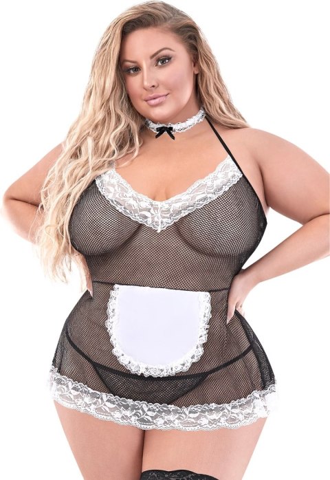 Magic Silk Chamber Dress Plus Size - komplet z koronką i fartuchem