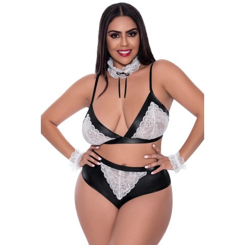 Magic Silk Dress Up Dirty Deeds sukienka zestaw plus size czarno-biała