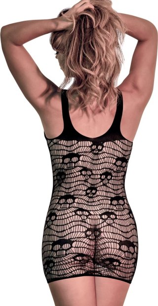 Magic Silk Seamless Mini sukienka siateczkowa z motywem czaszki czarna