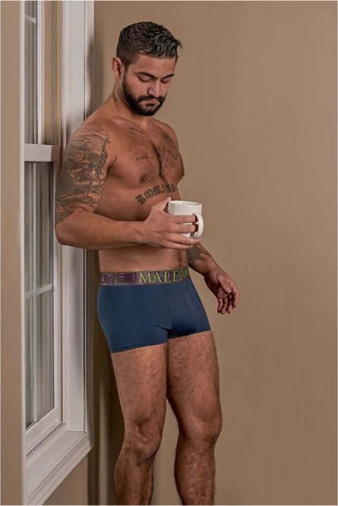 Male Power Szorty Enhancer L z jedwabistym wykończeniem, czarne