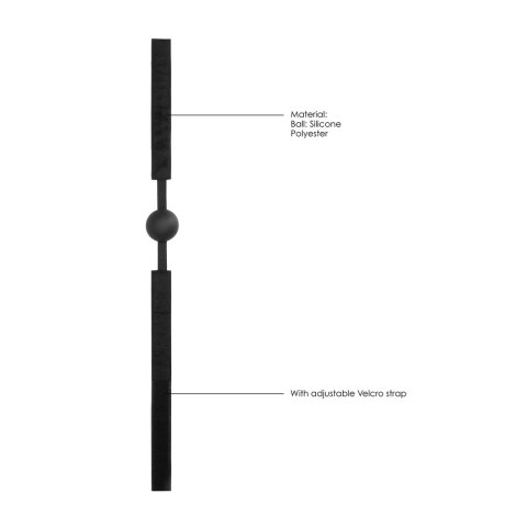 Ouch! Regulowany silikonowy knebel kulkowy z paskiem na rzep