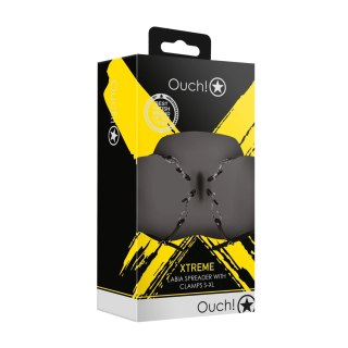 Ouch! by Shots - System paskow z zaciskami na uda, regulowany, czarny