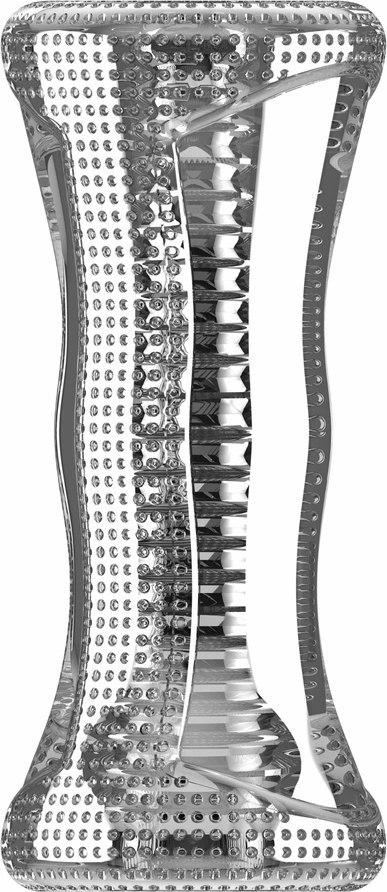 Shots No.23 maszyna intymna TPE prążkowana struktura szara