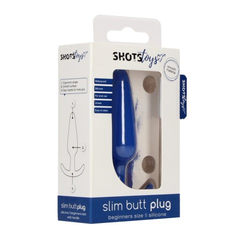 Shots Toys - Korek silikonowy cienki z ergonomicznym uchwytem, czarny