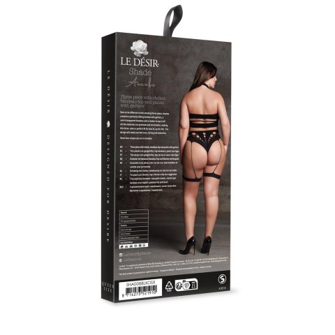 Le Desir Ananke Plus Size - komplet 3-częściowy, czarny, XL-XXXXL