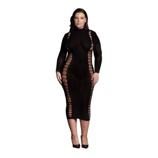 Le Desir Carme Plus Size dopasowana sukienka długa czarna XL-XXXXL