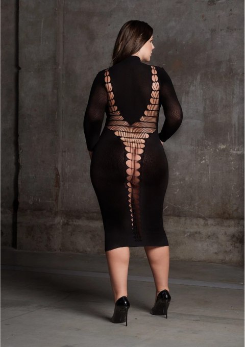 Le Desir Carme Plus Size dopasowana sukienka długa czarna XL-XXXXL