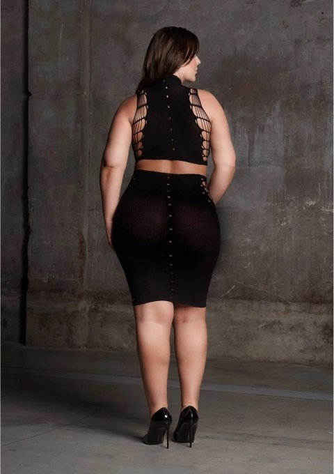 Le Desir Kala zestaw top + spodnica modelująca Plus Size czarny
