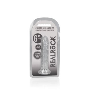 RealRock CRYSTAL CLEAR - Model z przyssawką 14,5 cm, transparentny