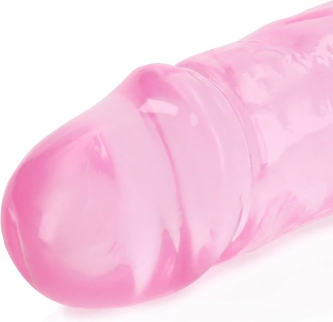 RealRock Crystal Clear Podwojny Model Intymny 34 cm Przezroczysty