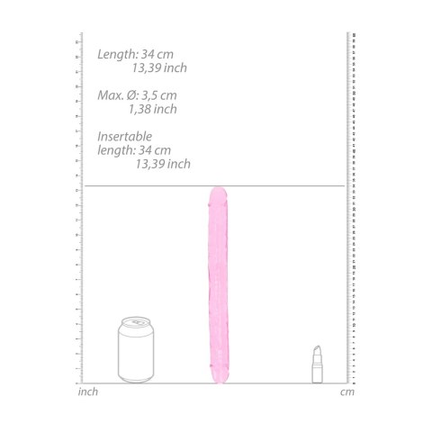 RealRock Crystal Clear Podwojny Model Intymny 34 cm Przezroczysty