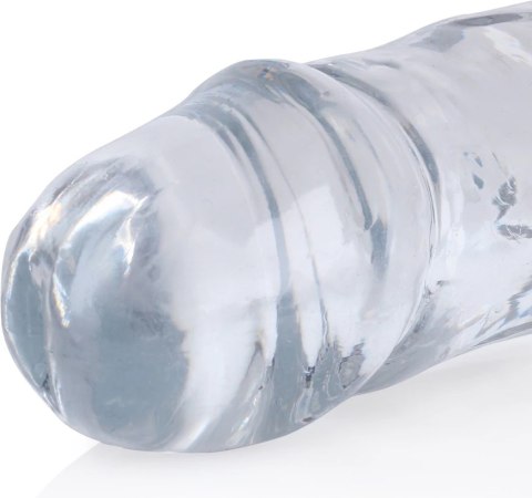 RealRock Crystal Clear podwojny model intymny 34 cm anatomiczny