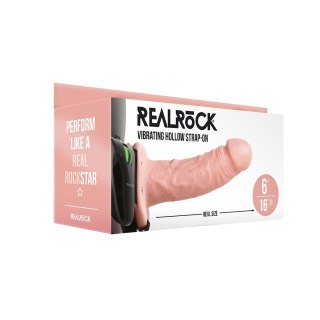 RealRock Hollow Strap-On 15,5 cm - Wibrujący Pas z Regulacją