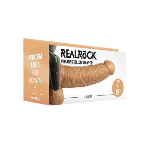 RealRock Hollow Strap-On 18 cm z regulowanym paskiem i wibracjami