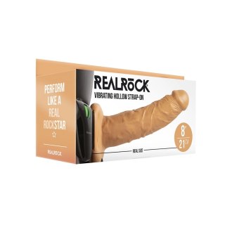 RealRock Hollow Strap-On 20,5 cm - Wibrujący pas z regulacją