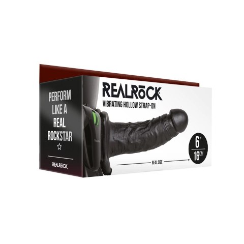 RealRock Model Hollow Strap-On z wibracją 15,5 cm, regulowany pas