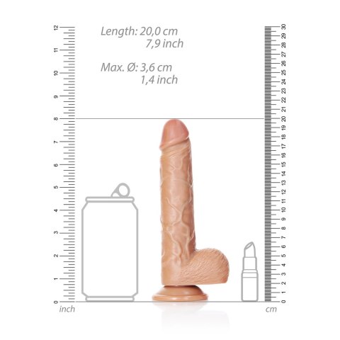 RealRock Model Prosty 18 cm - anatomiczny kształt z przyssawką