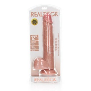 RealRock Model Prosty z Przyssawką i Jądrami 30,5cm - powierzchnia anatomiczna