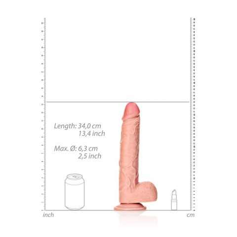 RealRock Model Prosty z Przyssawką i Jądrami 30,5cm - powierzchnia anatomiczna