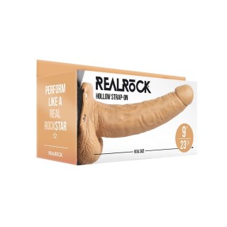 RealRock Pasek z przyrządem intymnym 23 cm z anatomicznymi detalami
