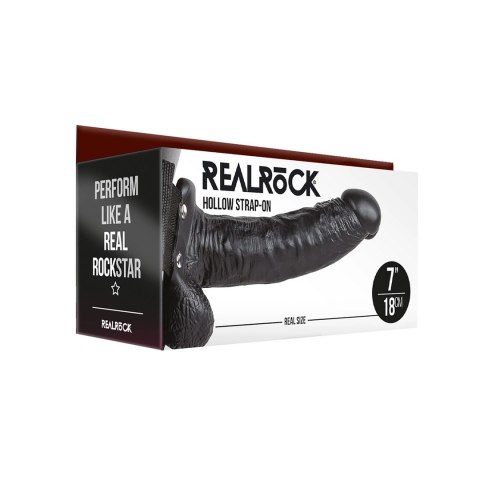 RealRock Pasek z wibratorem anatomicznym i kulkami 18 cm, regulowany