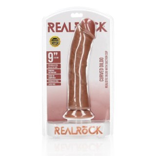 RealRock Zakrzywiony model intymny z przyssawką 23 cm beżowy