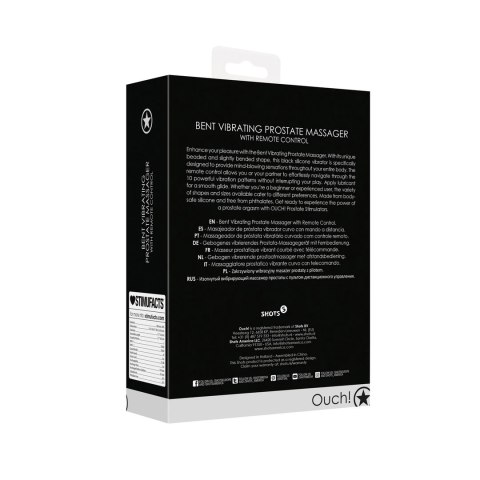 OUCH! Wygięty masażer prostaty z pilotem, silikonowy, zielony