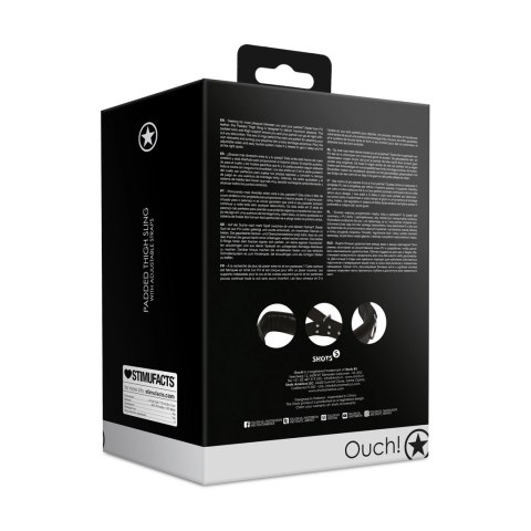 OUCH! Wyściełany pas na udo z regulacją - czarny, PU Leather